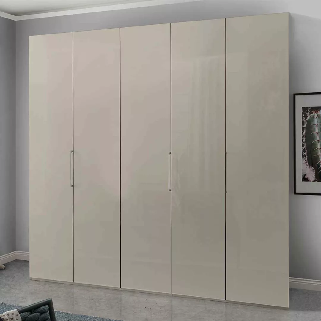 Kleiderschrank Glasfront in Beige Dreh- und Falttüren günstig online kaufen