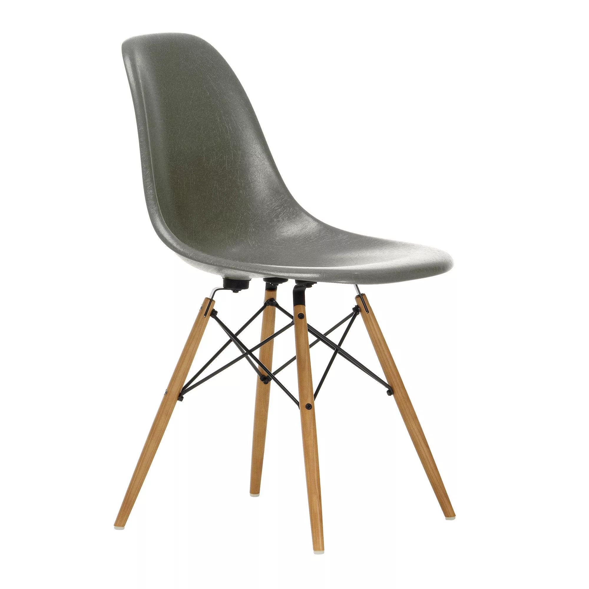 Vitra - Eames Fiberglass Side Chair DSW Gestell Esche - umbra/Sitzschale Fi günstig online kaufen
