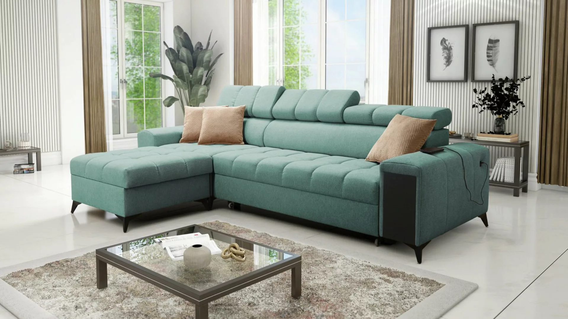 Kaiser Möbel Ecksofa Elegantes Ecksofa,Schlaffunktion GRECO I MINI Avra Min günstig online kaufen