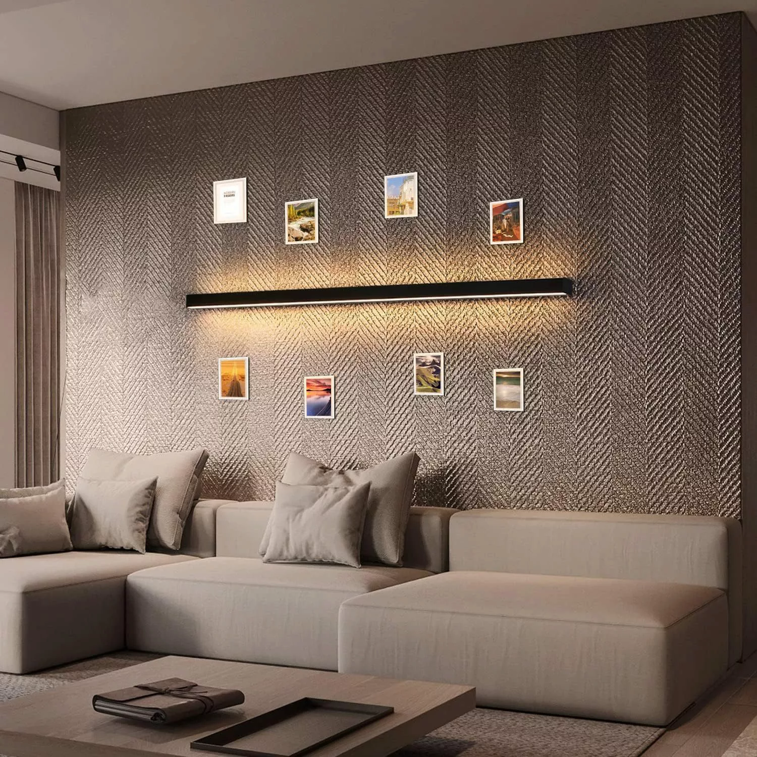 ZMH LED Wandleuchte Innen Schwarz 60/80/100CM günstig online kaufen