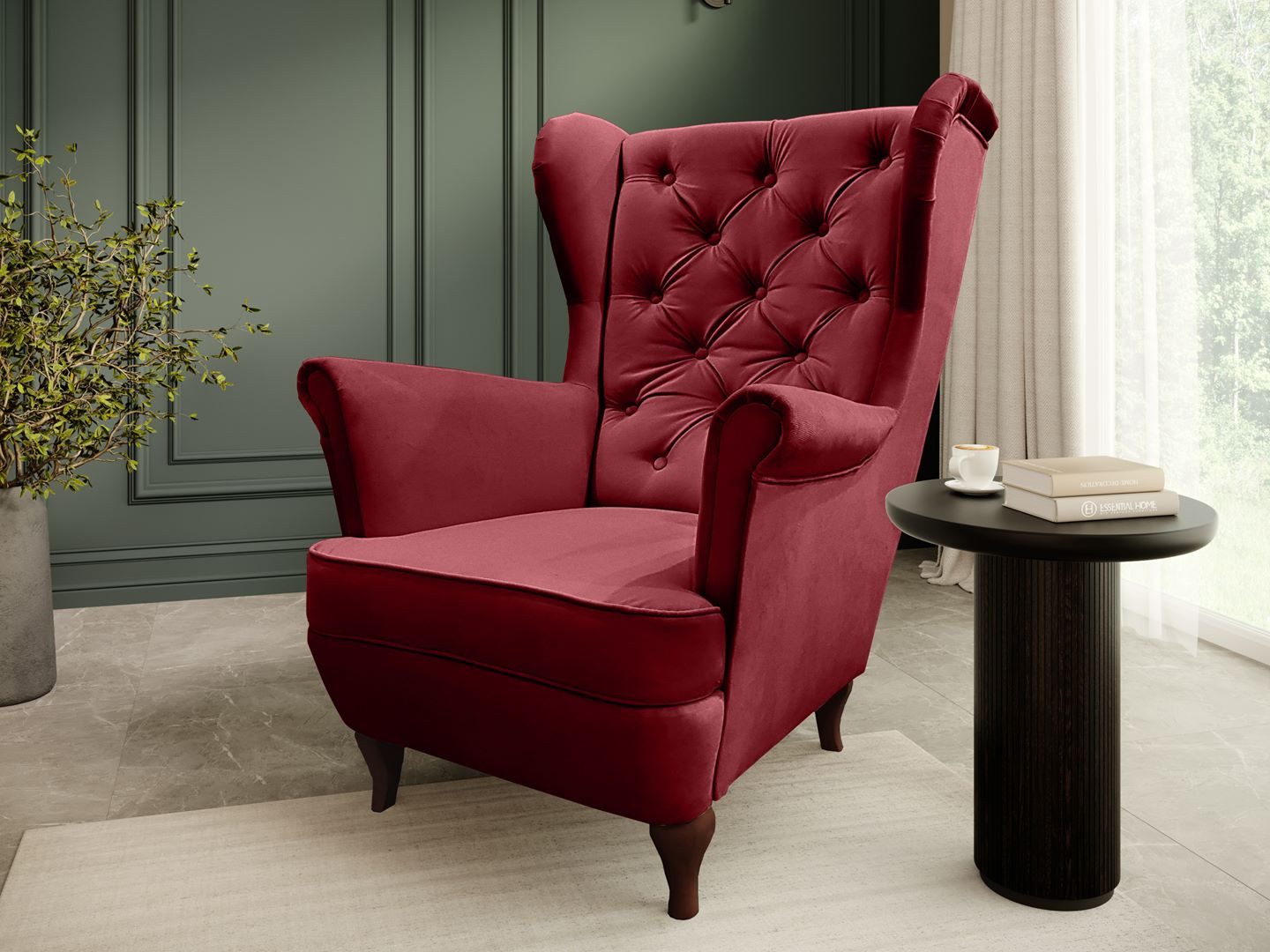Beautysofa Ohrensessel Sessel FALCO Chesterfield Wohnzimmersessel günstig online kaufen