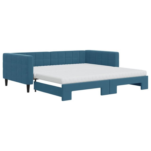 vidaXL Gästebett Gästebett Tagesbett Ausziehbar mit Matratzen Blau 100x200 günstig online kaufen