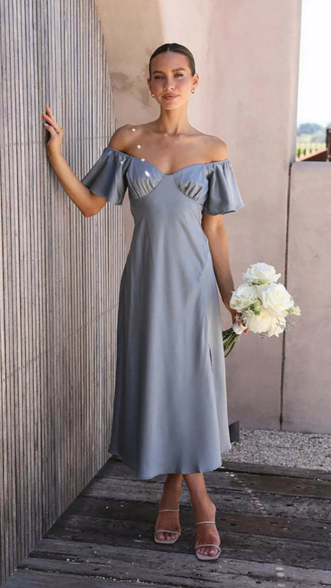 BlauWave Midikleid Einfarbiges Sexy Elegantes Kleid mit hoher Taille (1-tlg günstig online kaufen
