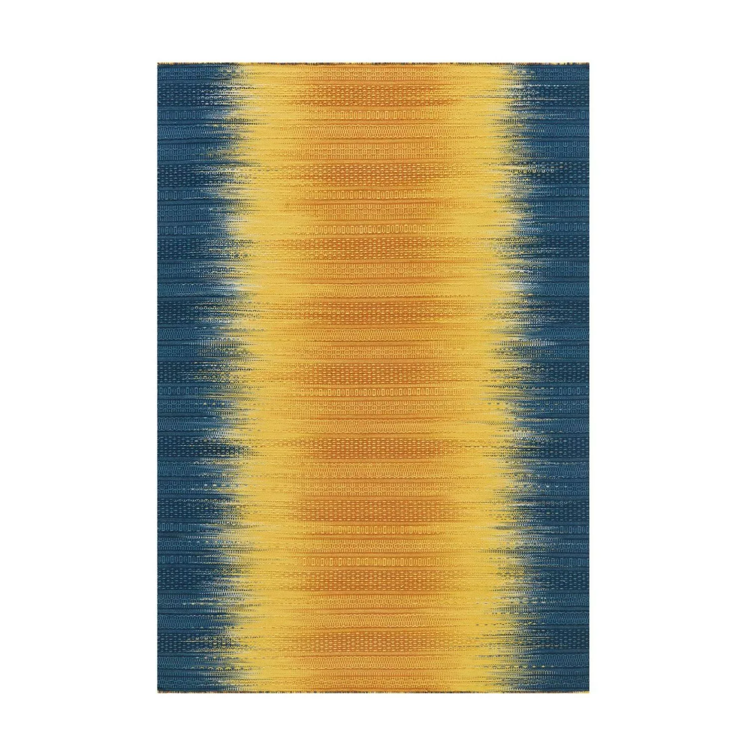 MeGusta Flachflor Teppich Retro Gelb - Blau Wolle 170x240 cm Graciela günstig online kaufen