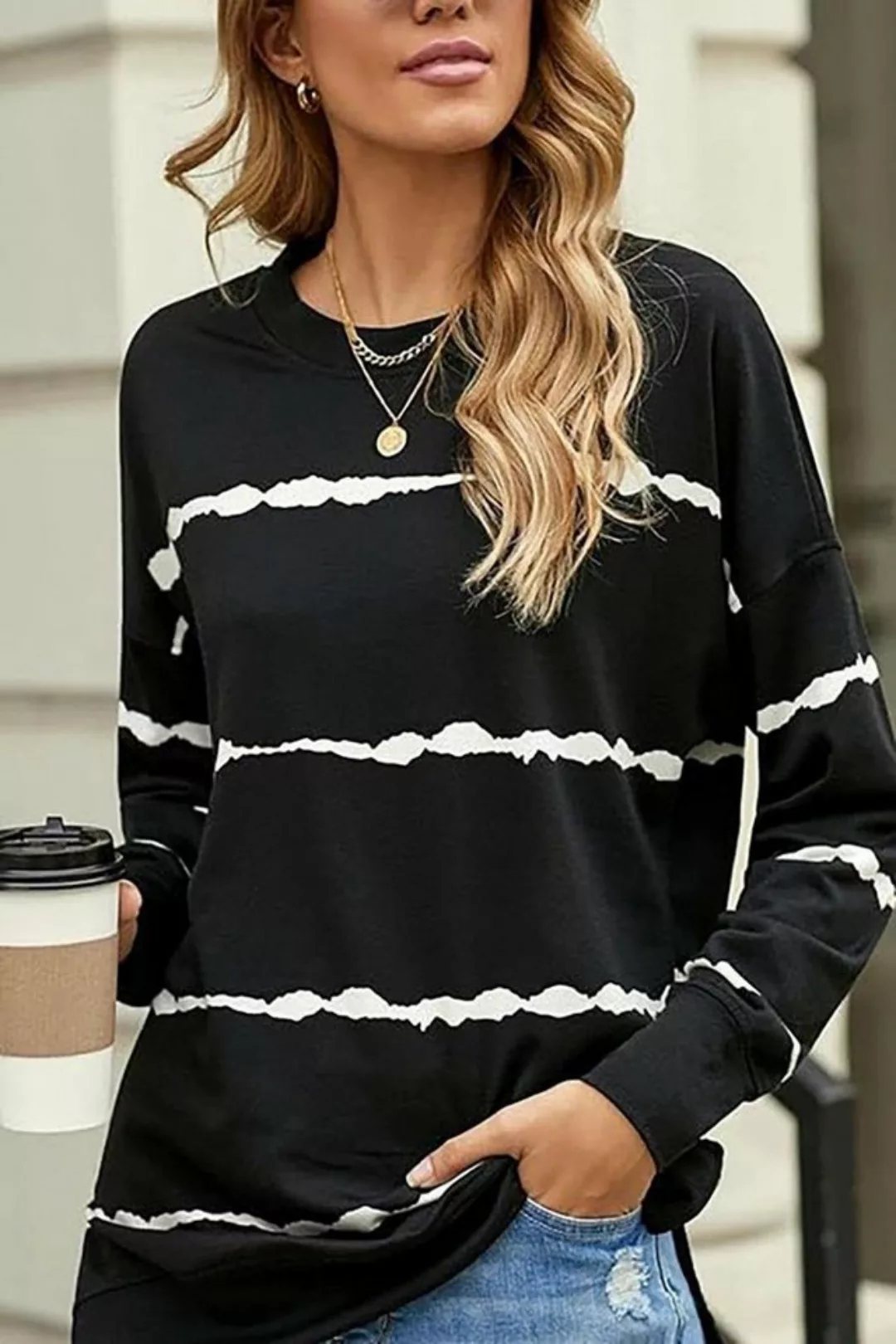 AFAZ New Trading UG Langarmshirt Sweatshirt Damen Locker Pullover Langarmsh günstig online kaufen