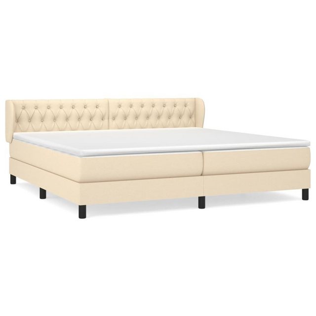 vidaXL Bettgestell Boxspringbett mit Matratze Creme 200x200 cm Stoff Bett B günstig online kaufen