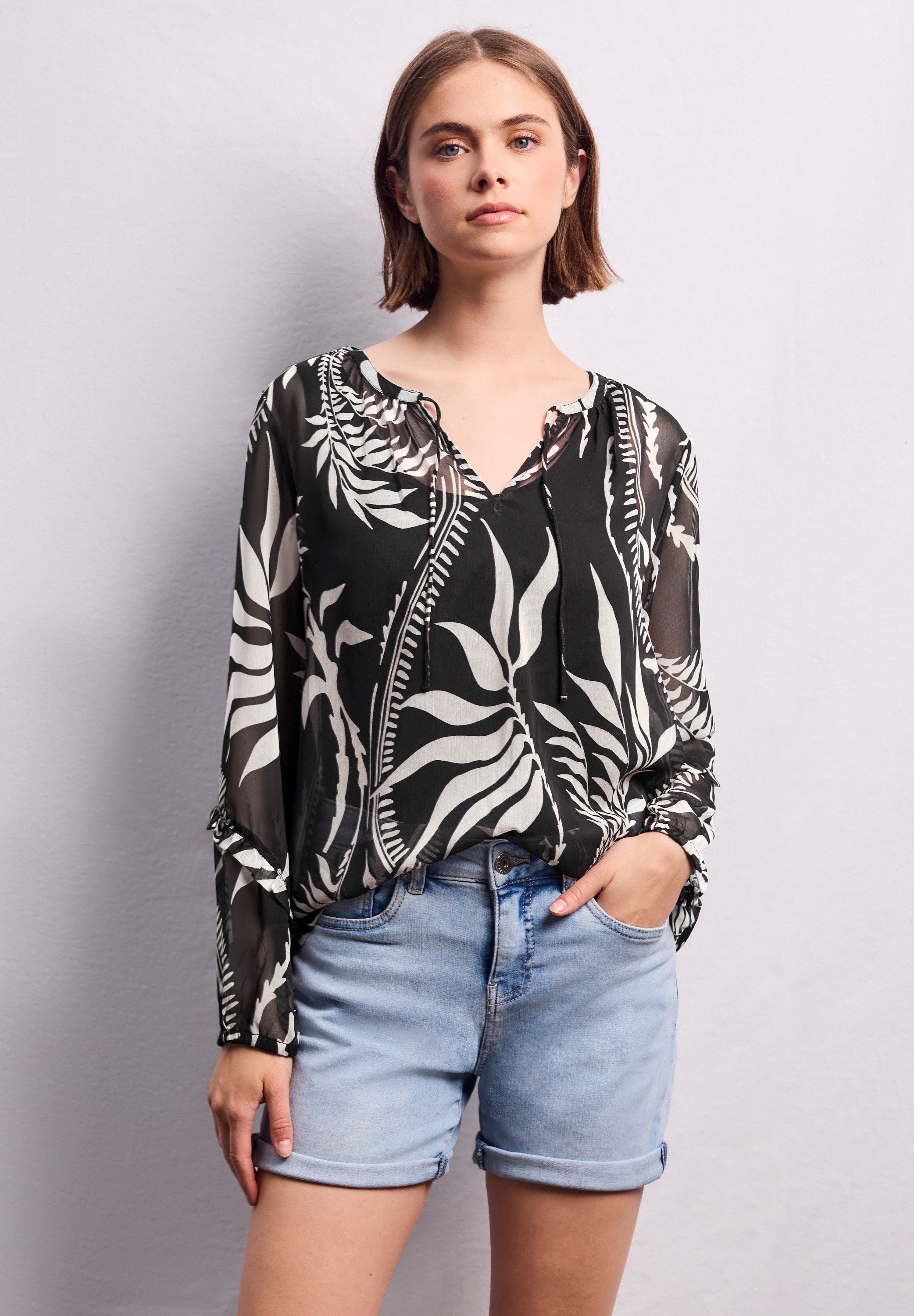 STREET ONE STUDIO Chiffonbluse, im lockeren Schnitt günstig online kaufen