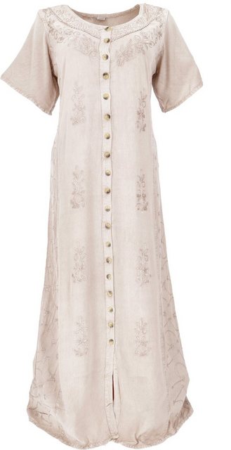 Guru-Shop Midikleid Besticktes indisches Hippie Kleid - beige alternative B günstig online kaufen