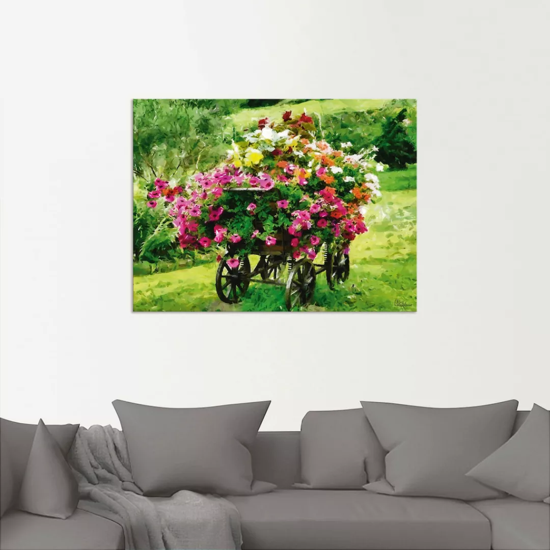 Artland Wandbild »Kutsche mit Blumen«, Blumenbilder, (1 St.), als Alubild, günstig online kaufen