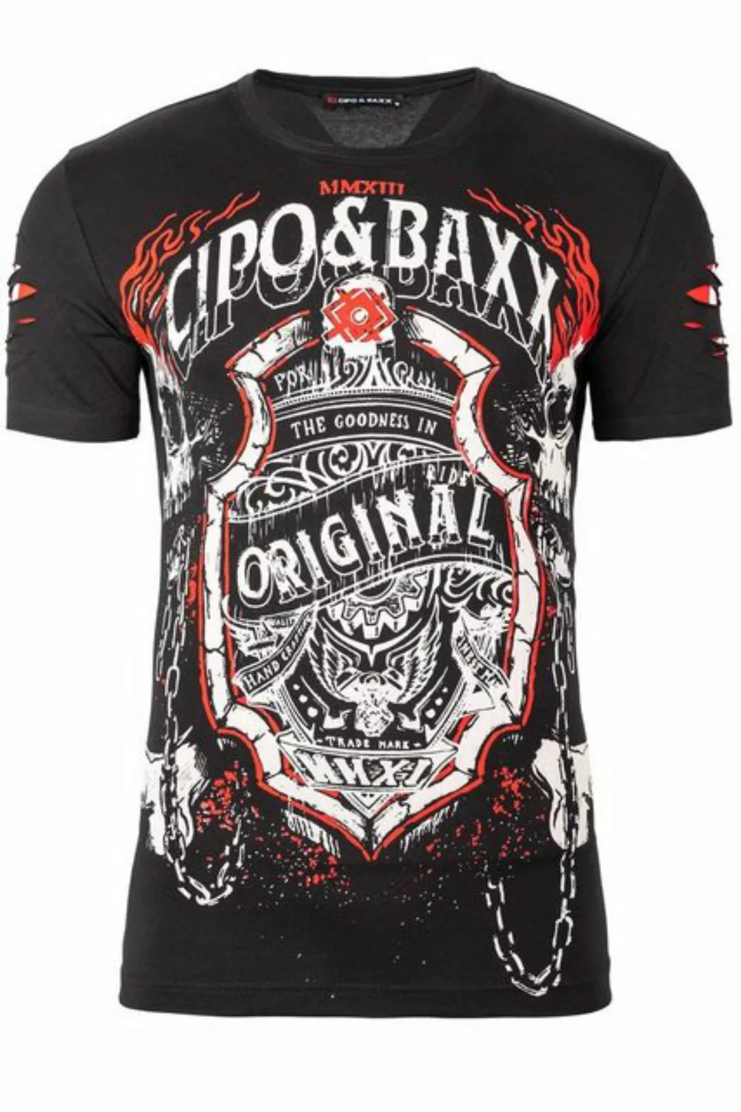 Cipo & Baxx Print-Shirt Extravagantes Kurzarm T-Shirt BA-CT772 (1-tlg) im G günstig online kaufen