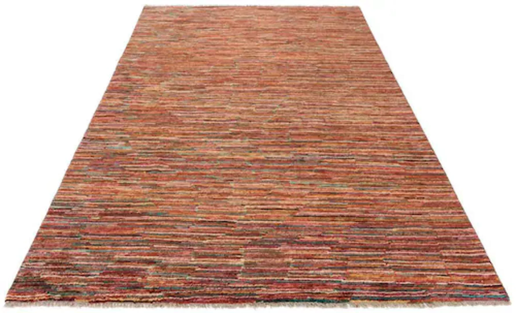 morgenland Wollteppich »Streifen Multicolore 282 x 189 cm«, rechteckig, Han günstig online kaufen