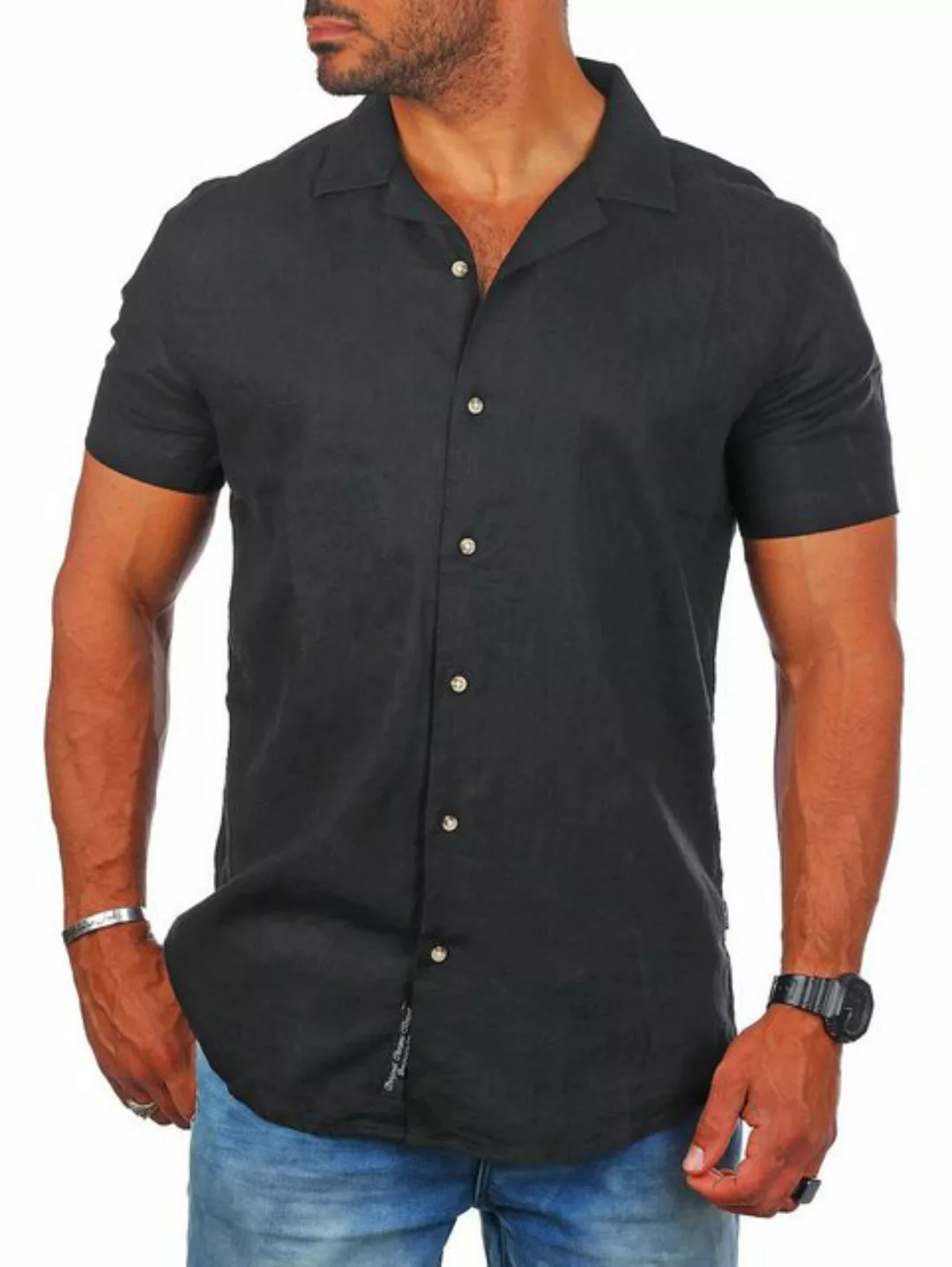 CARISMA Kurzarmhemd Herren Leinen Baumwoll Mix Casual Hemd 9212 Regular Kur günstig online kaufen