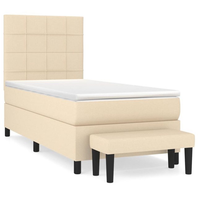 vidaXL Boxspringbett Boxspringbett mit Matratze und Fusshocker Stoff (90 x günstig online kaufen