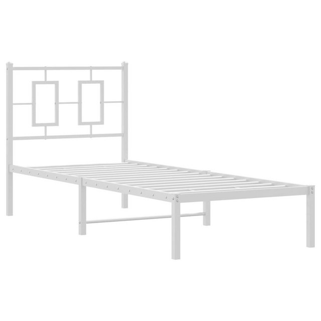 vidaXL Bett Bettgestell mit Kopfteil Metall Weiß 80x200 cm günstig online kaufen