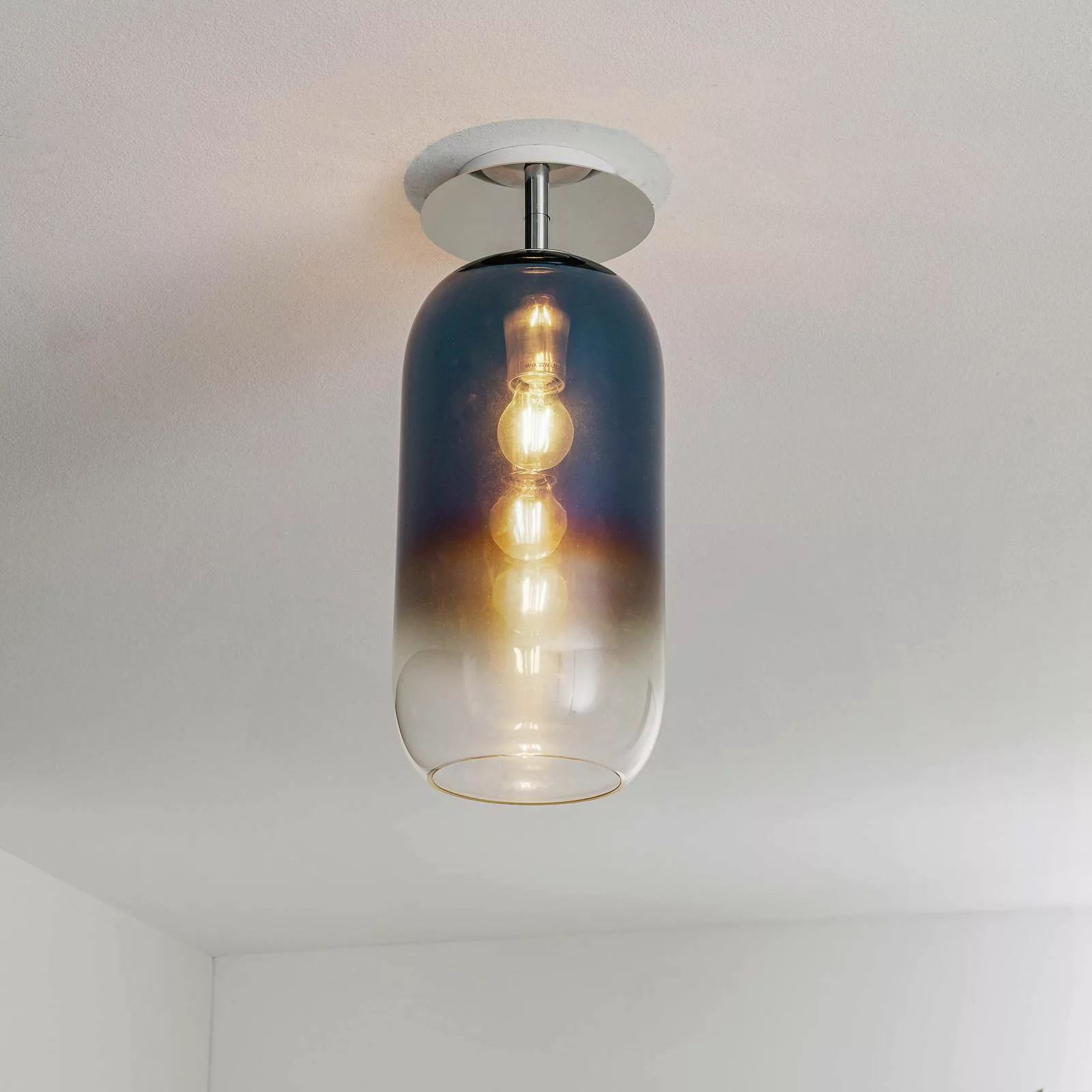 Artemide Gople Deckenleuchte blau/silber günstig online kaufen