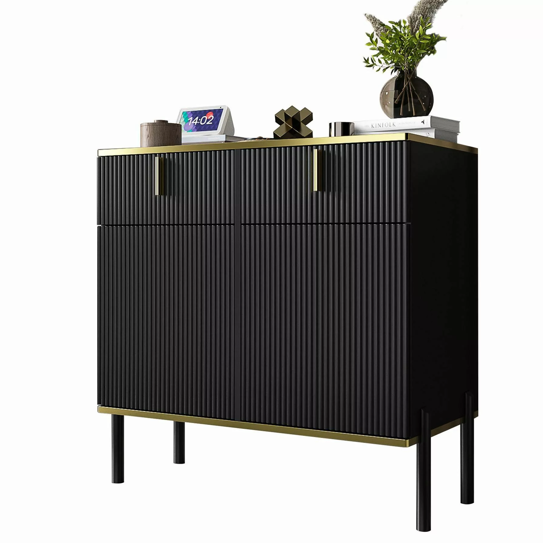 FUFU&GAGA Sideboard Komodenschrank mit 4 Türen günstig online kaufen