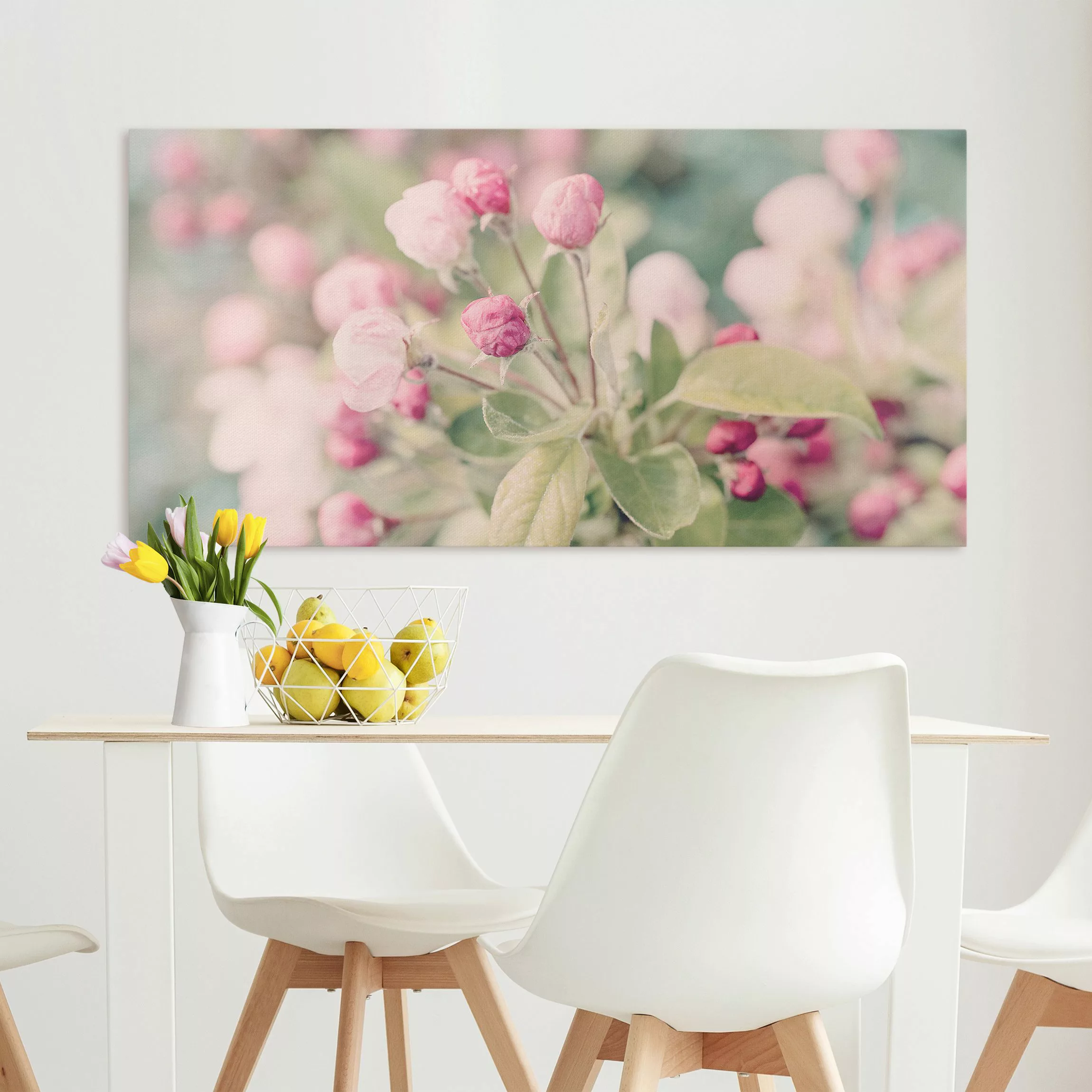 Leinwandbild Apfelblüte Bokeh rosa günstig online kaufen