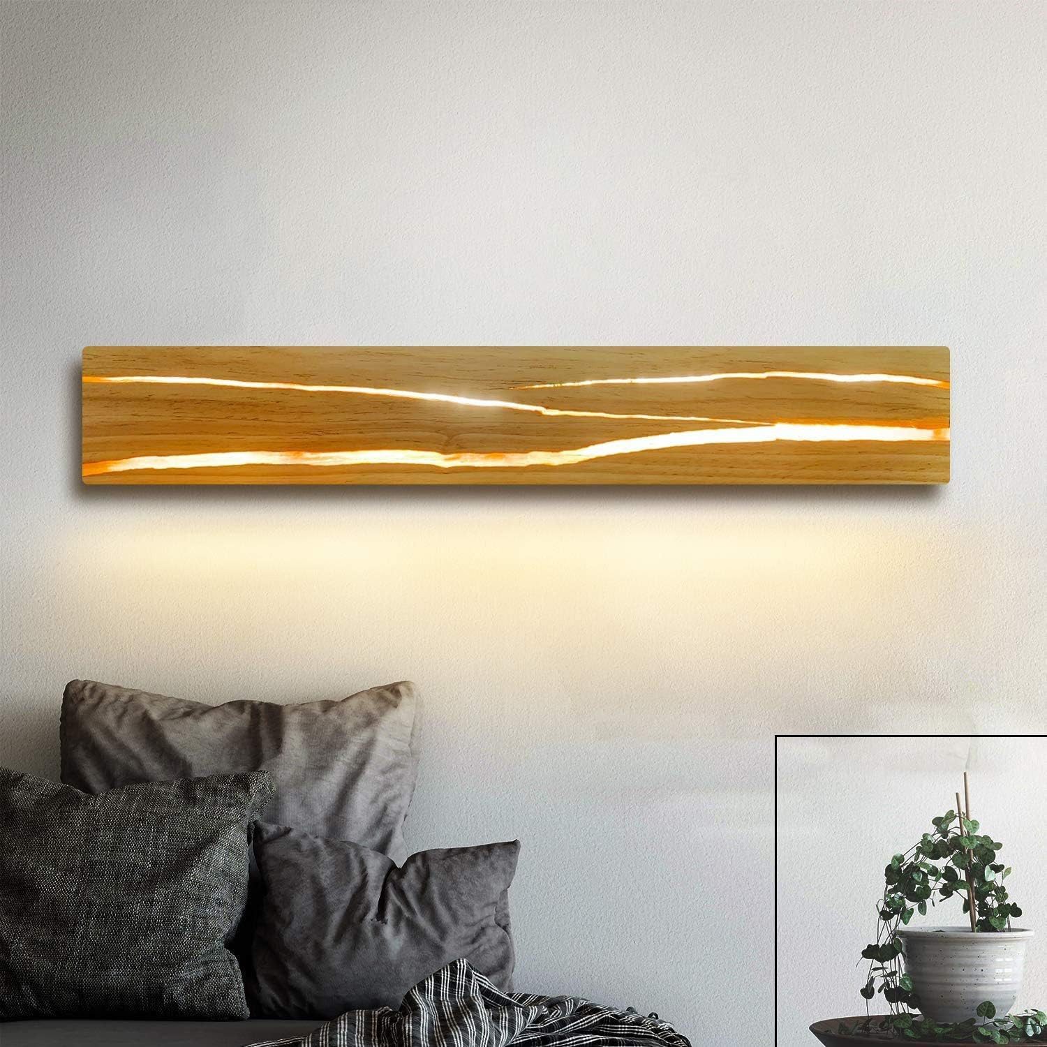 Nettlife Wandleuchte Innen Holz 50CM 8W günstig online kaufen