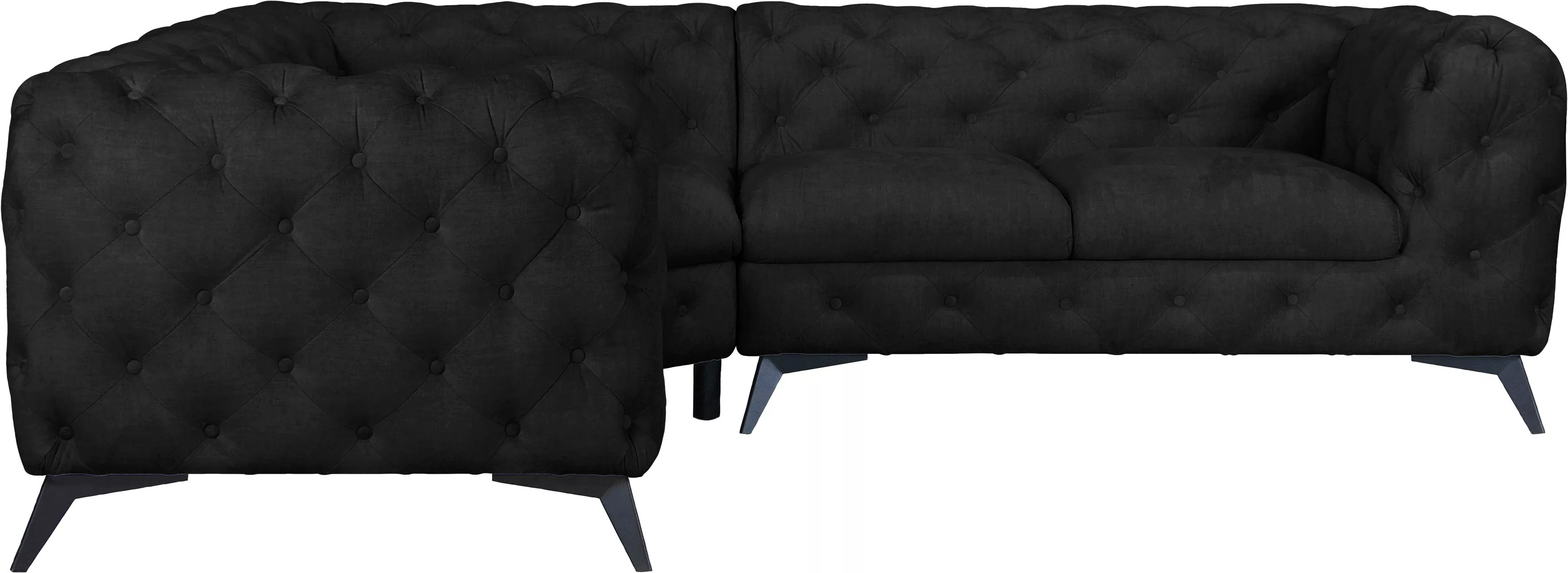 Leonique Chesterfield-Sofa "Ecksofa GLYNIS L-Form mit Wellenunterfederung, günstig online kaufen