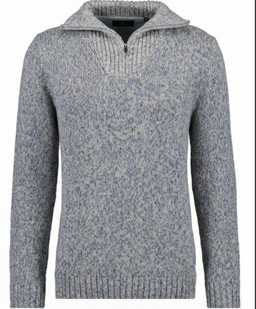 RAGMAN V-Ausschnitt-Pullover Tweed mit Troyer und Zip günstig online kaufen