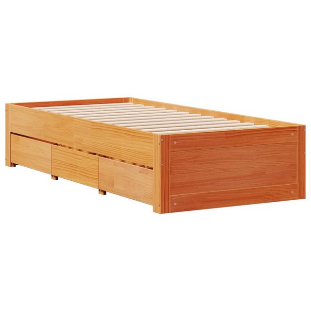 vidaXL Bett Massivholzbett ohne Matratze mit Schubladen Braun 75x190 cm günstig online kaufen