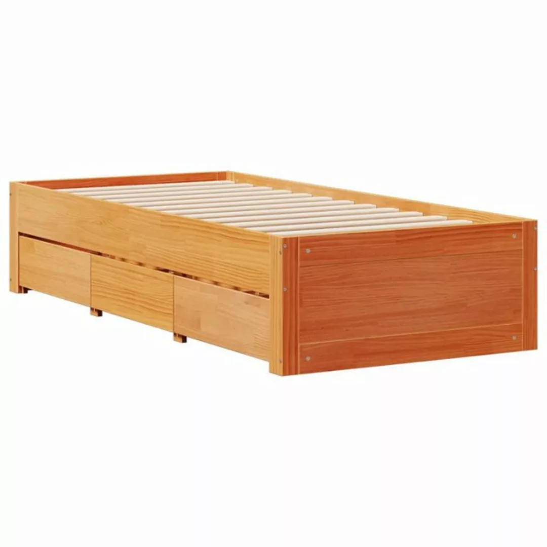 vidaXL Bett, Massivholzbett ohne Matratze mit Schubladen Braun 90x200 cm günstig online kaufen