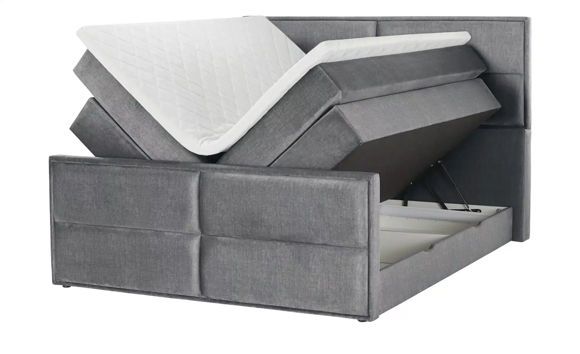 uno Boxspringbett mit Stauraum  Croco ¦ grau ¦ Maße (cm): B: 177 H: 136 Bet günstig online kaufen