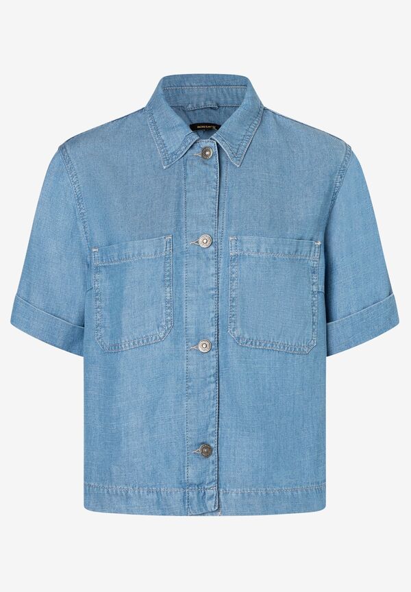 MORE&MORE Kurzarmbluse Jeansbluse günstig online kaufen