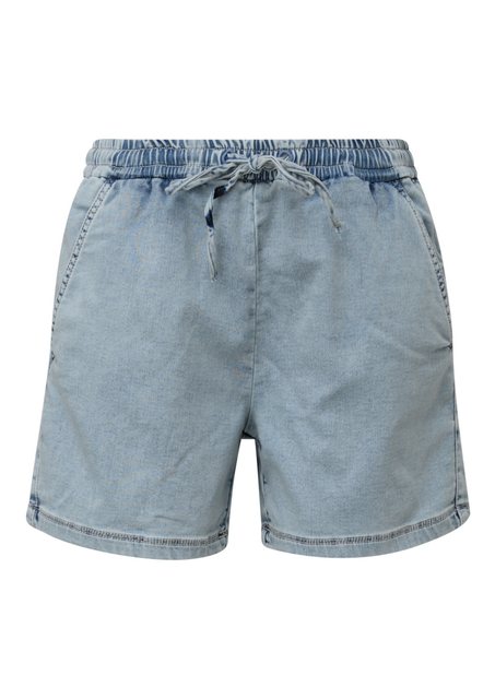 QS Shorts Jeans-Short / Mid Rise / Elastikbund Label-Patch günstig online kaufen