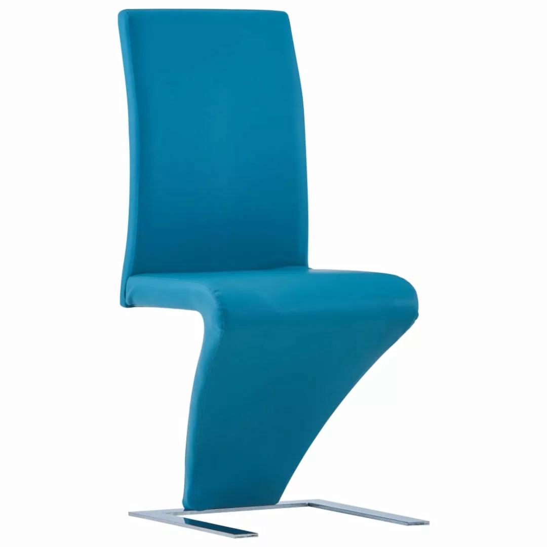 Esszimmerstühle In Zick-zack-form 2 Stk. Blau Kunstleder günstig online kaufen