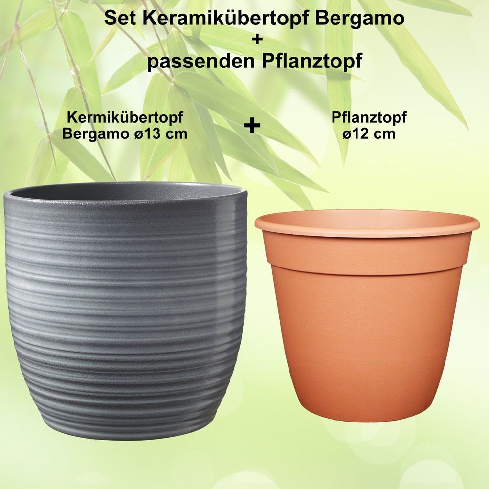 Heimwerkercenter Übertopf Set - Keramikübertopf Bergamo günstig online kaufen