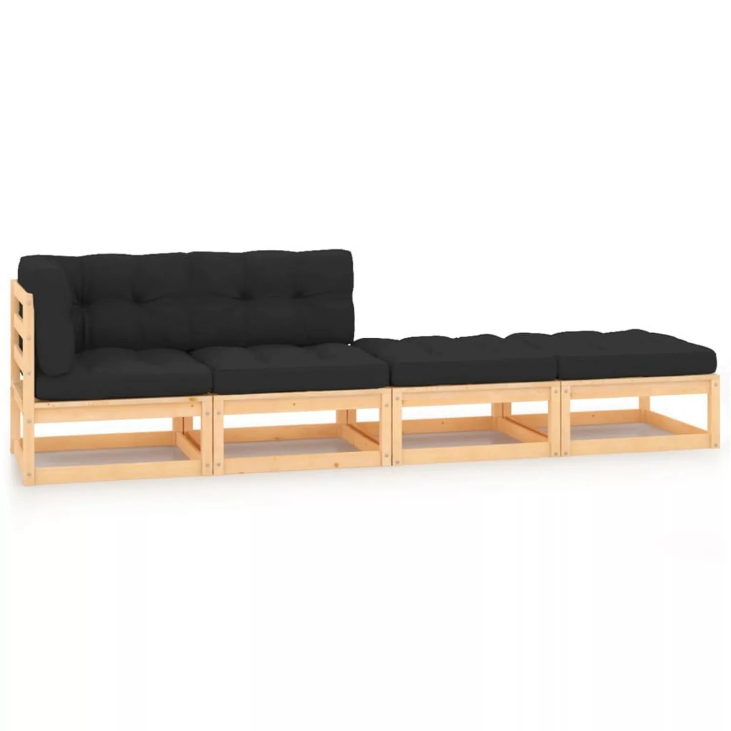 4-tlg. Garten-lounge-set Mit Kissen Massivholz Kiefer günstig online kaufen