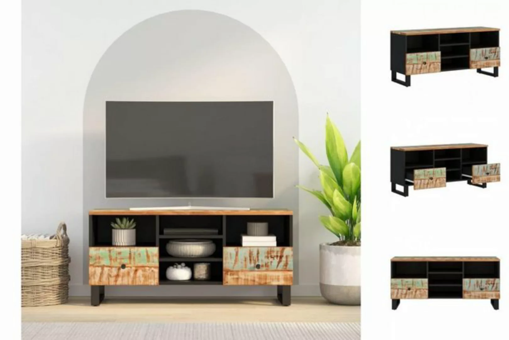 vidaXL TV-Schrank TV-Schrank 100x33x46 cm Altholz Massiv und Spanplatte günstig online kaufen