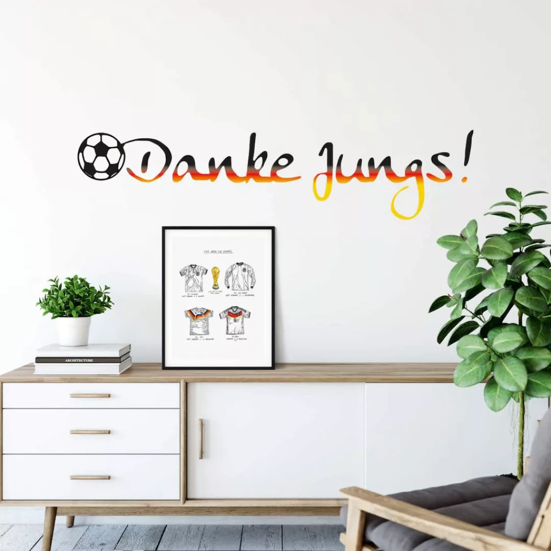 Wall-Art Wandtattoo "Fußball Spruch Danke Jungs", (1 St.), selbstklebend, e günstig online kaufen