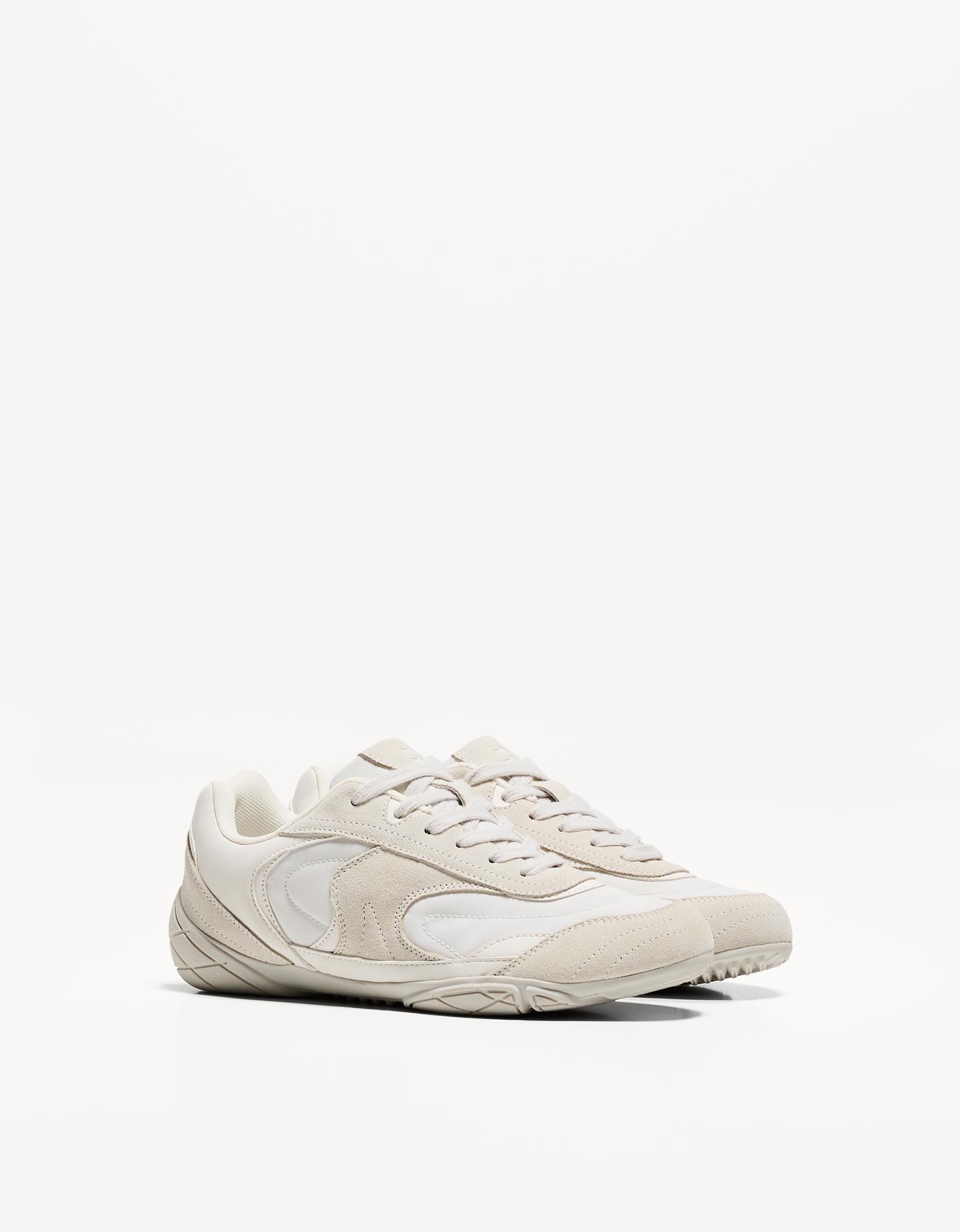 Bershka Sneaker Mit Feiner Sohle Damen 35 Weiss günstig online kaufen