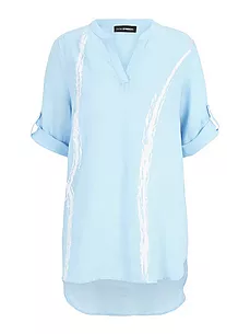 Leinen-Long-Bluse Doris Streich blau günstig online kaufen