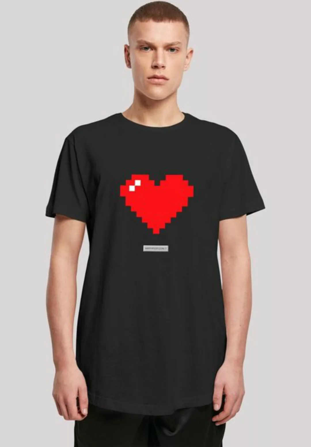 F4NT4STIC T-Shirt Pixel Herz Good Vibes Happy People Print günstig online kaufen