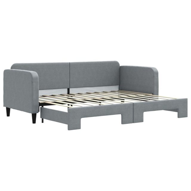 vidaXL Gästebett Gästebett Tagesbett Ausziehbar Hellgrau 80x200 cm Stoff Be günstig online kaufen