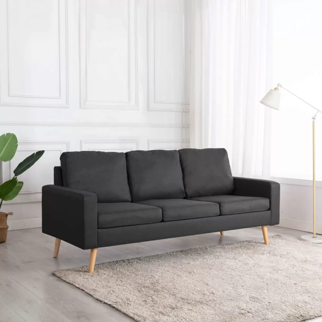vidaXL Sofa 3-Sitzer-Sofa Dunkelgrau Stoff Couch günstig online kaufen