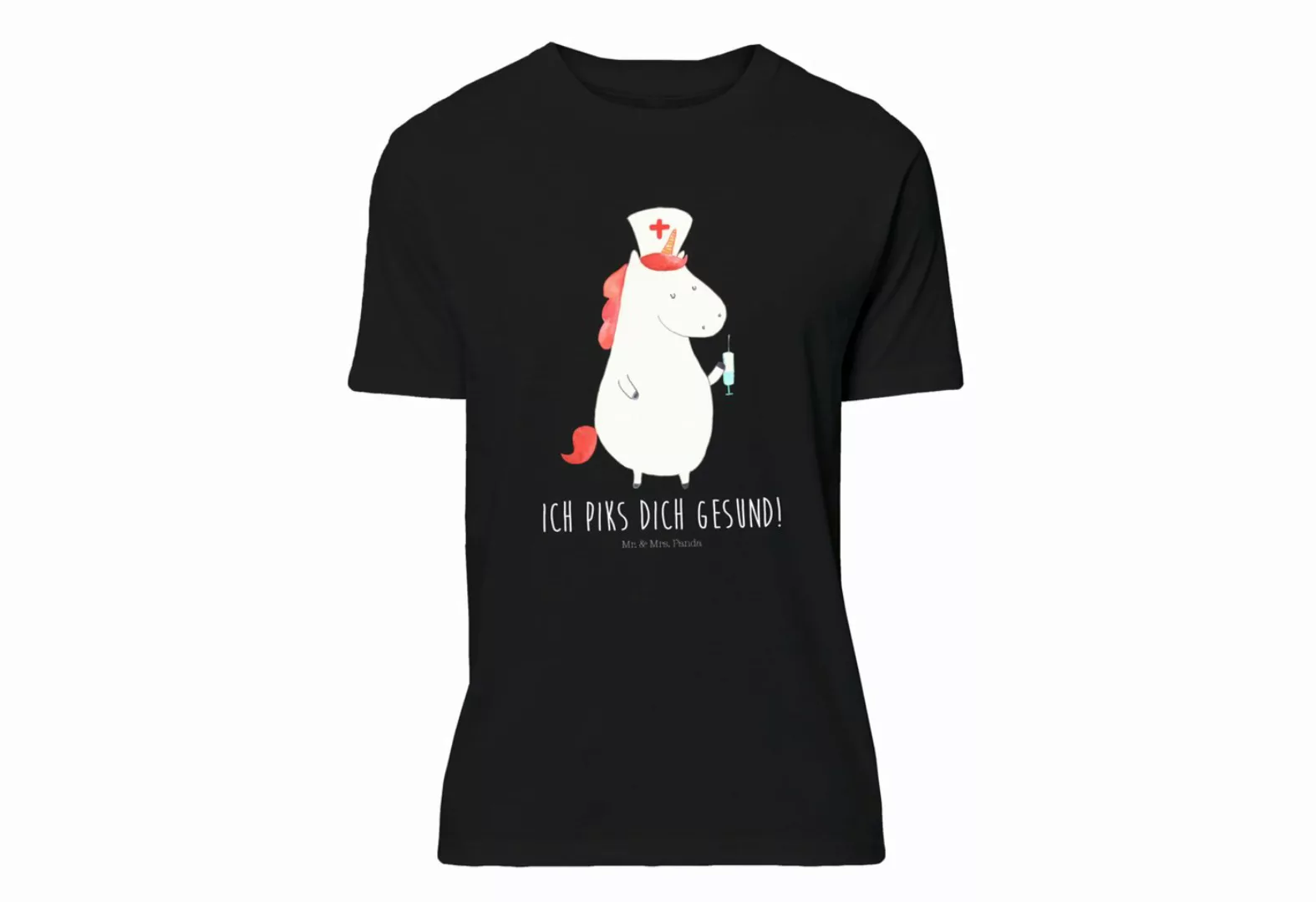Mr. & Mrs. Panda T-Shirt Einhorn Krankenschwester - Schwarz - Geschenk, Fra günstig online kaufen