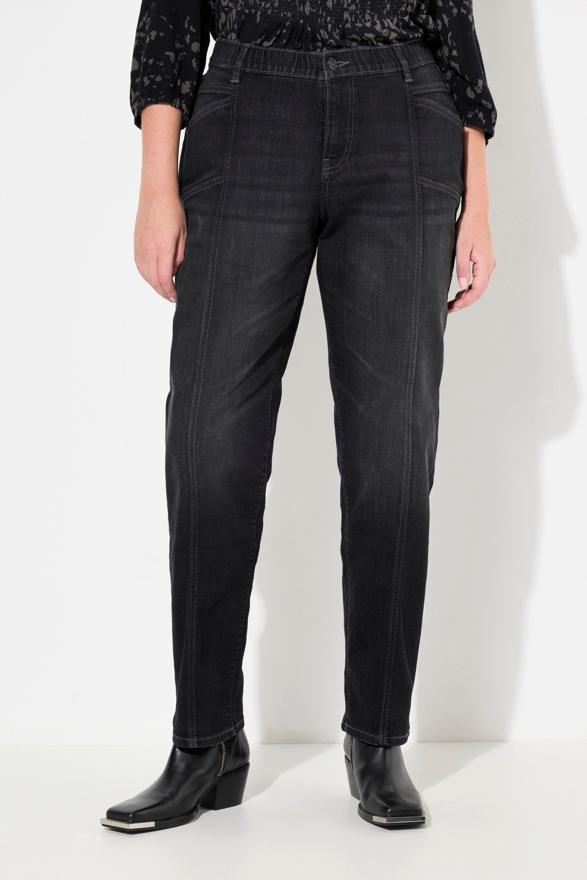 Ulla Popken Regular-fit-Jeans Boyfriend-Jeans Ziernähte weites günstig online kaufen