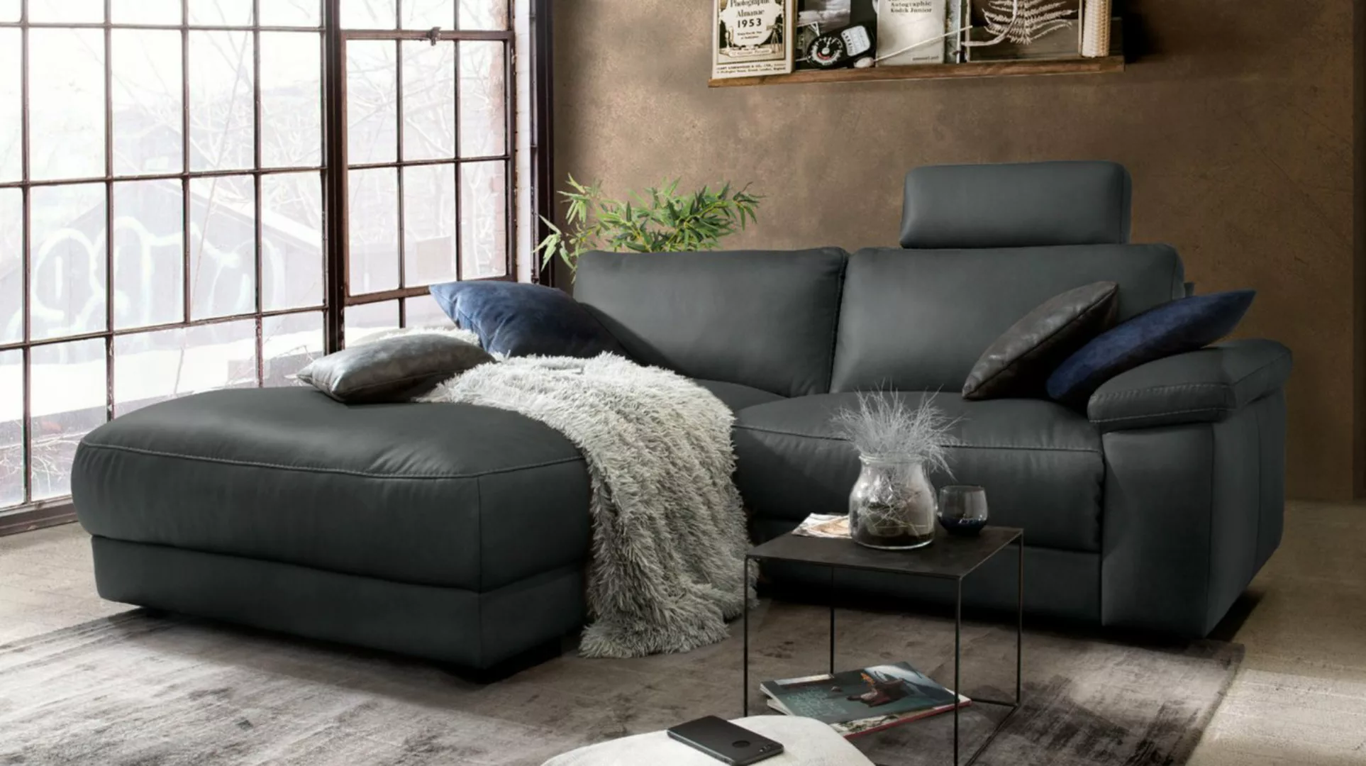 KAWOLA Ecksofa LOLA, Sofa Stoff od. Leder, Recamiere rechts od. links, vers günstig online kaufen