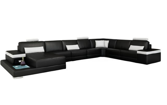 Xlmoebel Ecksofa Designer Ledersofa mit USB-Anschluss für Wohnzimmer in XXL günstig online kaufen