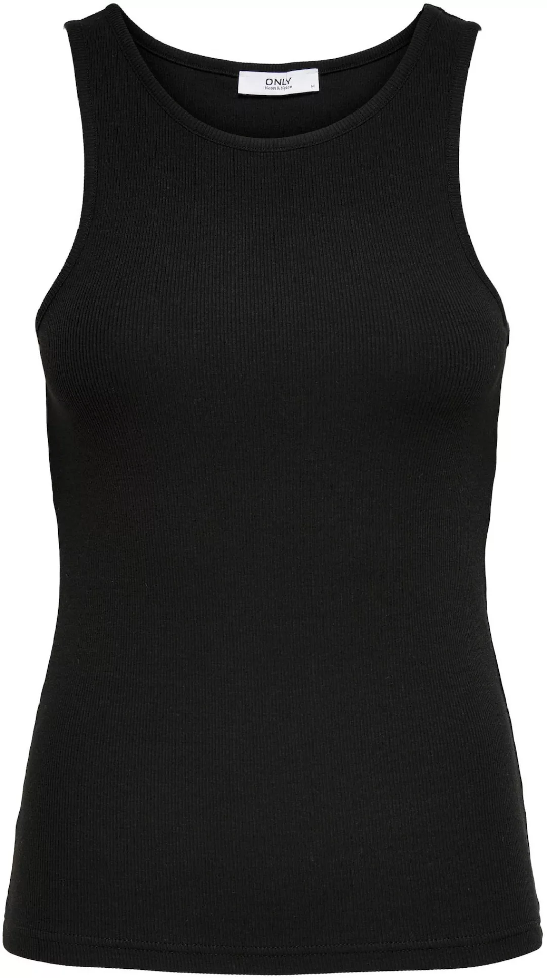 ONLY Shirttop Geripptes Cropped T-Shirt Stehkragen Rundhals Top Gewellt ONL günstig online kaufen