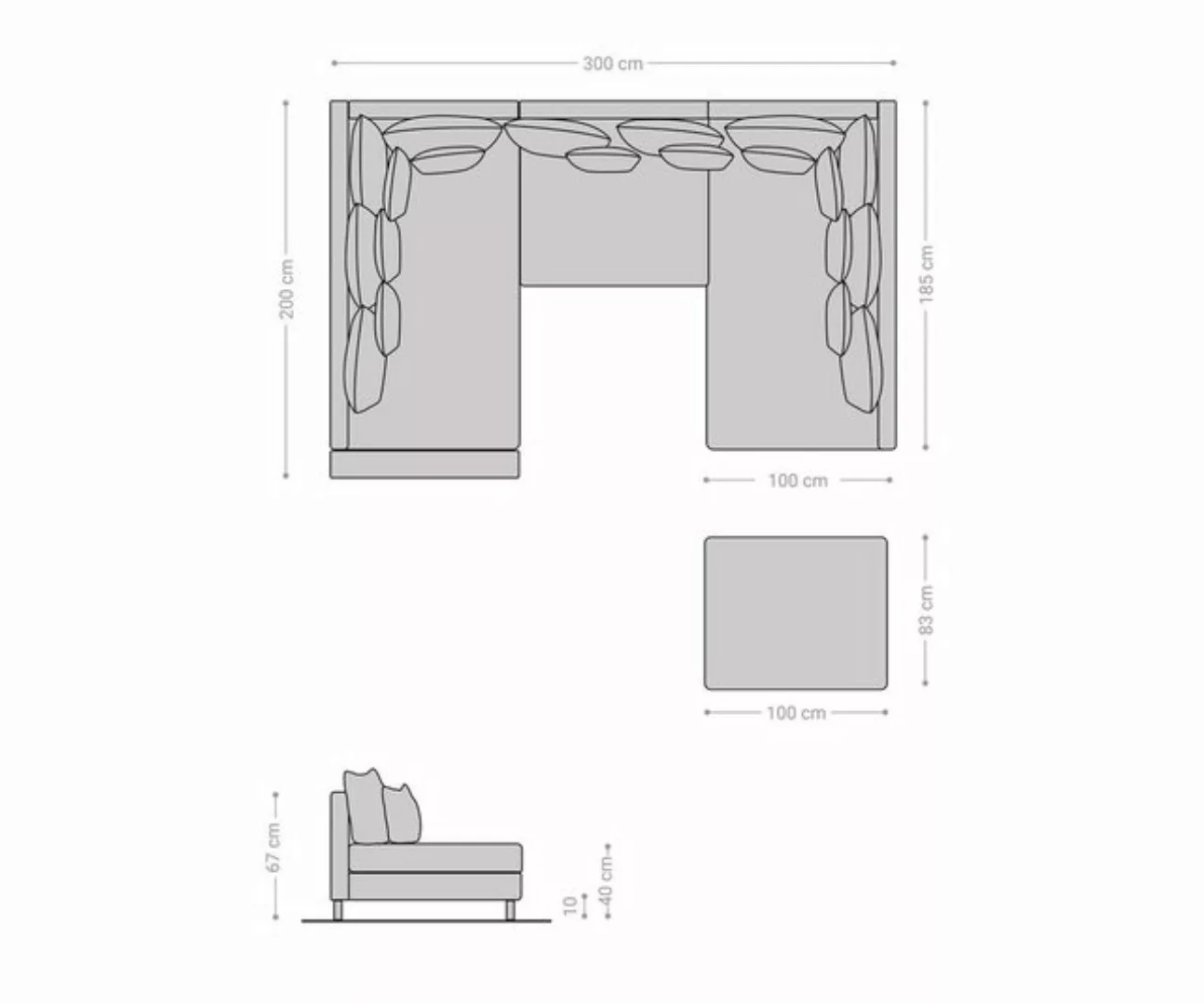 DELIFE Wohnlandschaft Clovis, Braun Antik Optik mit Hocker und Armlehne Woh günstig online kaufen