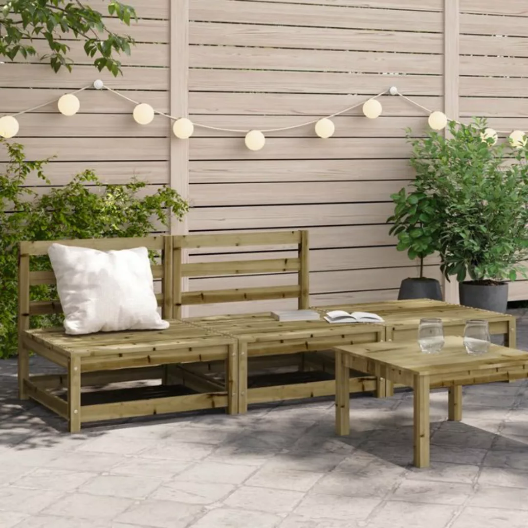 vidaXL Loungesofa Gartensofa ohne Armlehnen mit Hocker Kiefernholz Imprägni günstig online kaufen