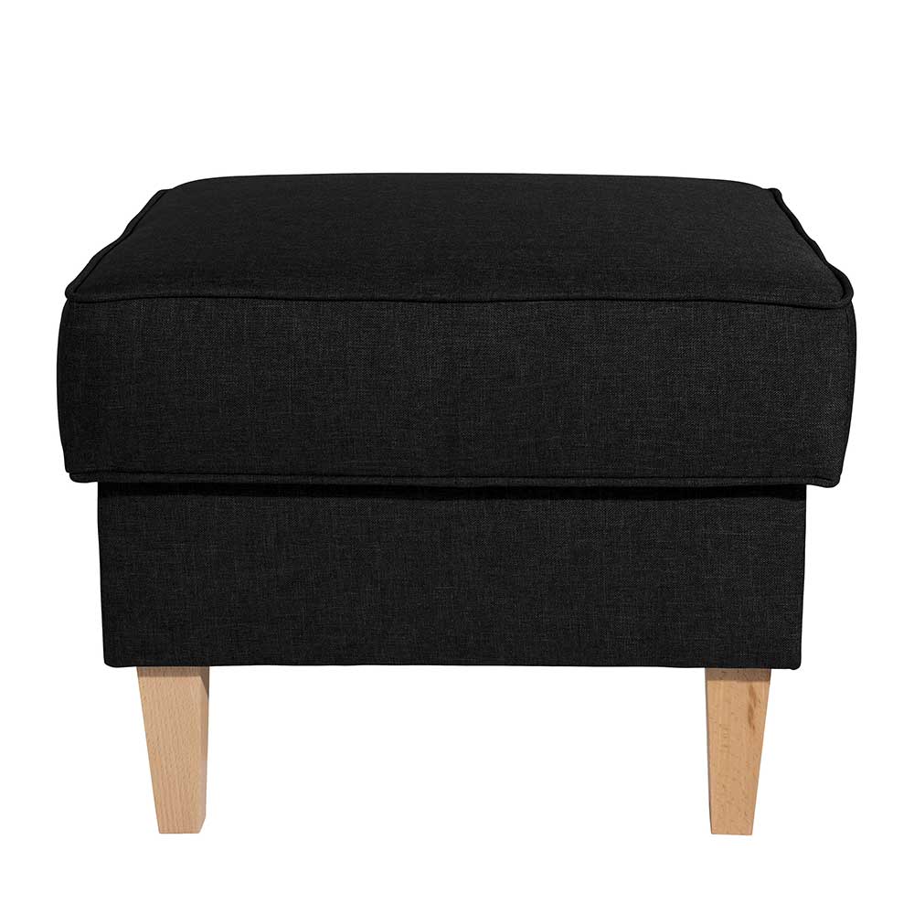 Hocker schwarz Flachgewebe im Landhausstil 53 cm breit günstig online kaufen