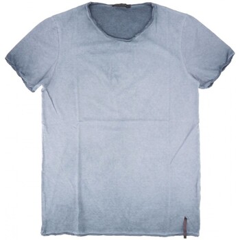 Never Enough  T-Shirts & Poloshirts Tief verblassendes blaues Rundhals-T-Sh günstig online kaufen