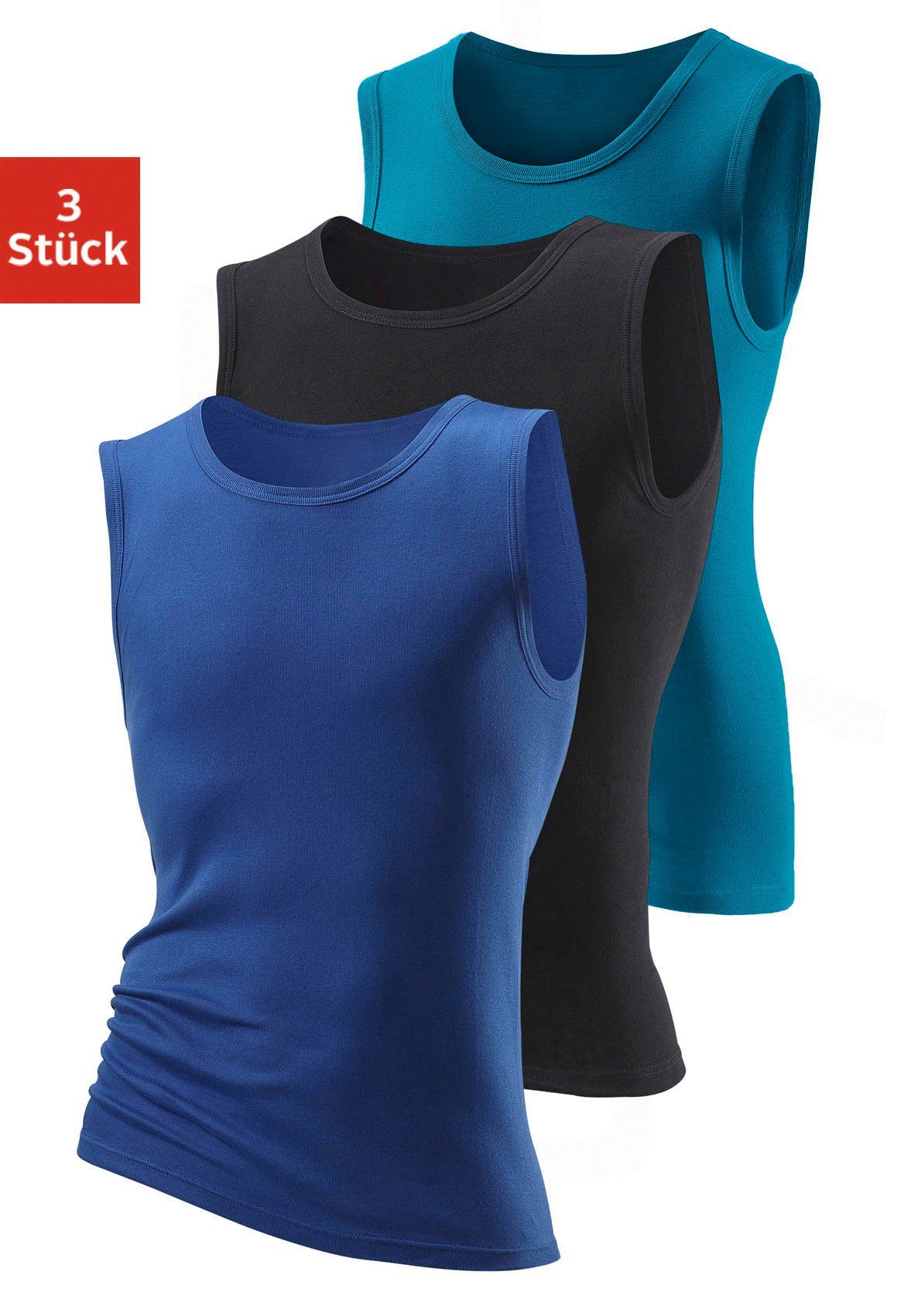 H.I.S Muscleshirt, (3 tlg.), ohne Seitennähte optimale Passform günstig online kaufen
