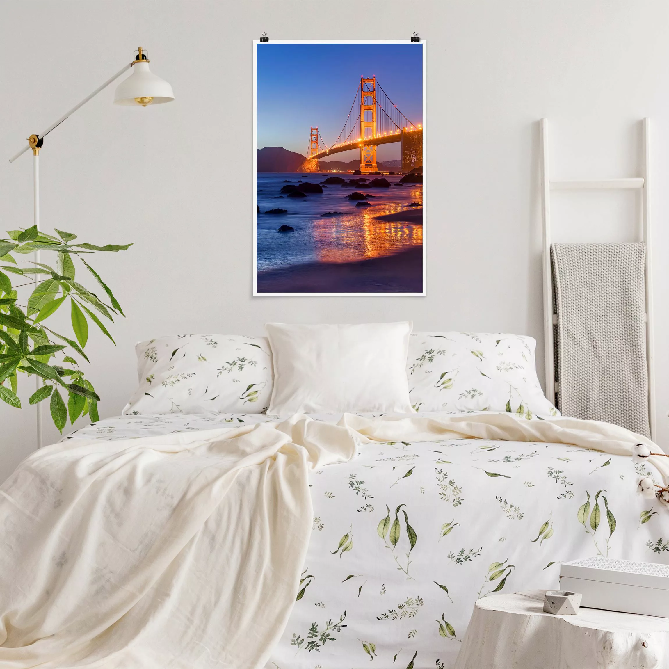 Poster Golden Gate Bridge am Abend günstig online kaufen